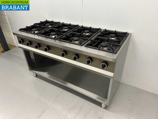 RVS  8 pits gasfornuis fornuis 700 Series 146 cm 48 kW Horeca - Afbeelding 2