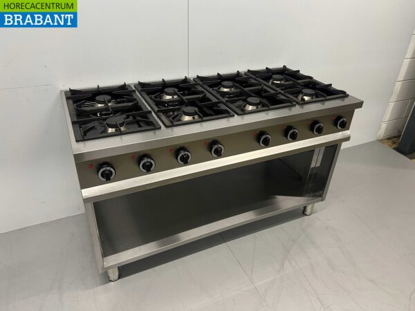 RVS  8 pits gasfornuis fornuis 700 Series 146 cm 48 kW Horeca - Afbeelding 3