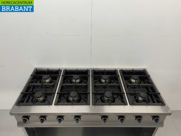 RVS  8 pits gasfornuis fornuis 700 Series 146 cm 48 kW Horeca - Afbeelding 4