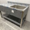 RVS  Spoeltafel spoelbak Gelast model Premium-line 140 cm Horeca - Afbeelding 2