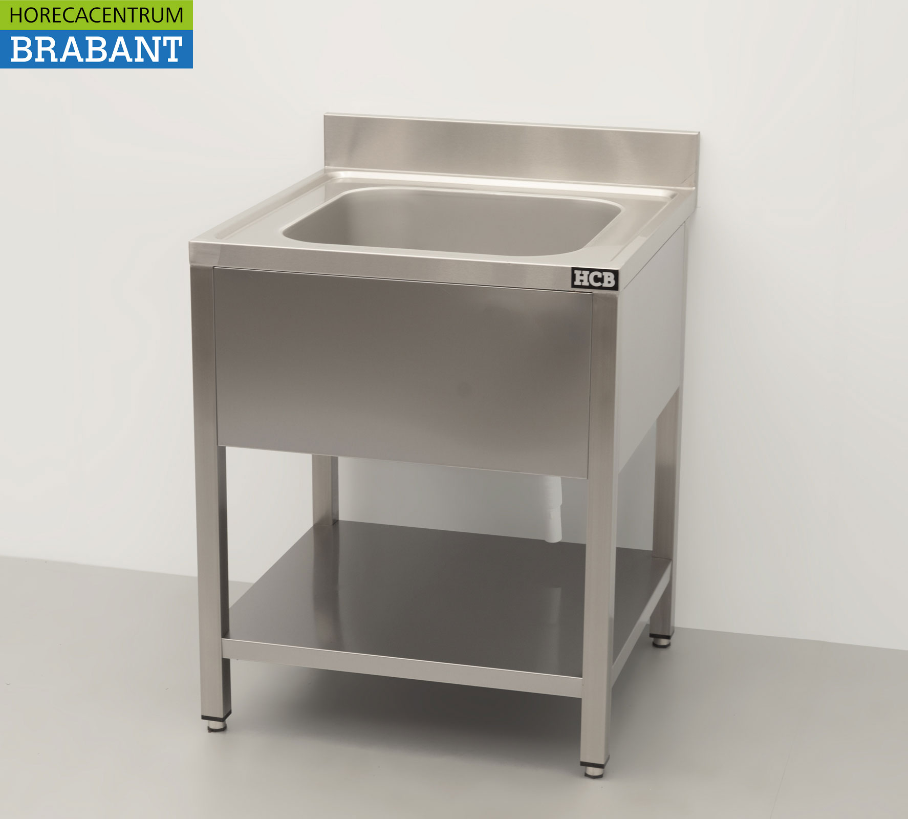 RVS Spoeltafel Spoelbak Premium-line 70 x 70 cm Gelast model Horeca - Afbeelding 2