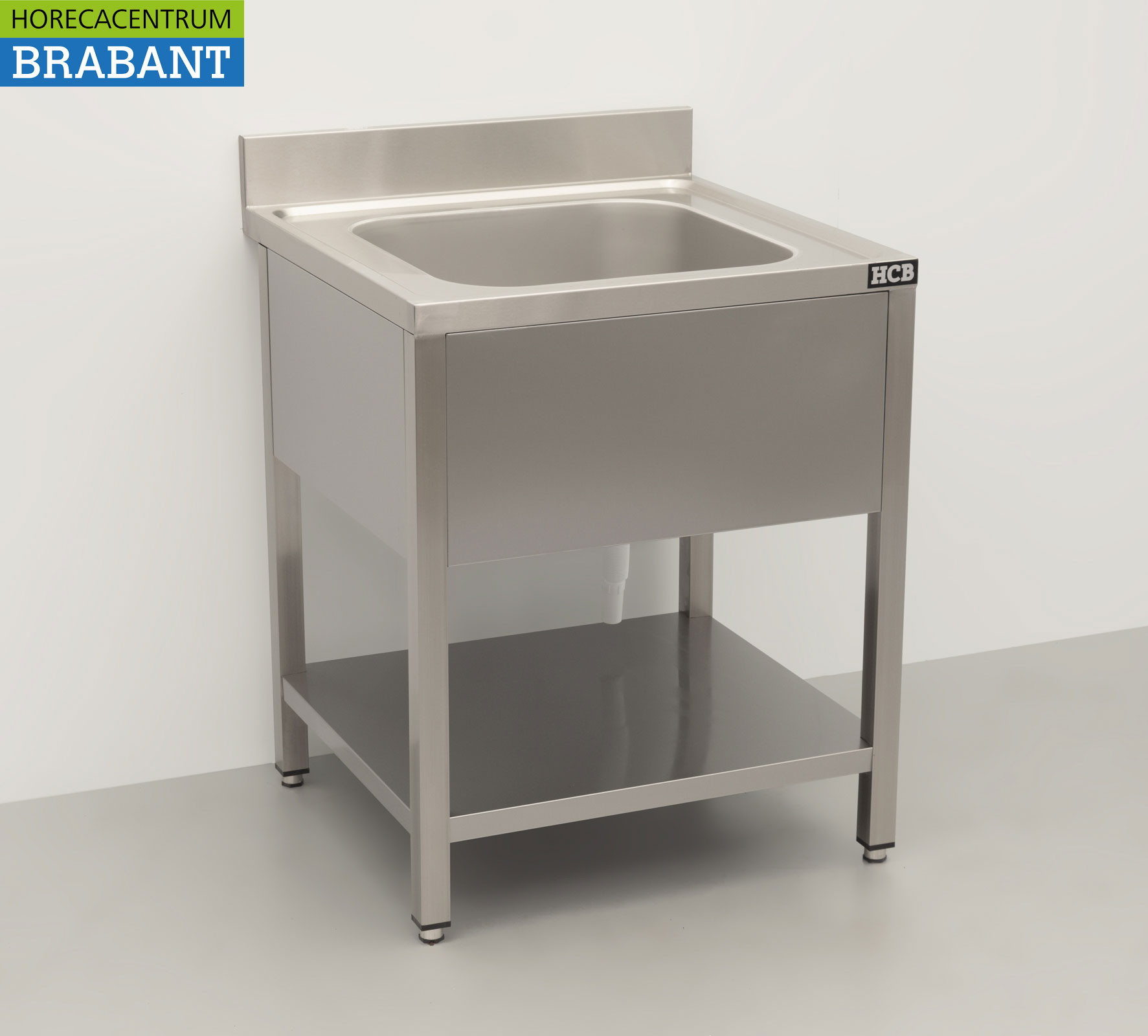 RVS Spoeltafel Spoelbak Premium-line 70 x 70 cm Gelast model Horeca - Afbeelding 3