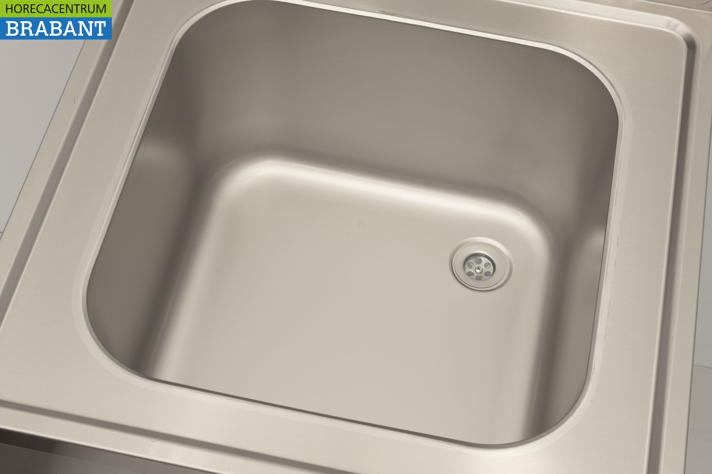 RVS Spoeltafel Spoelbak Premium-line 70 x 70 cm Gelast model Horeca - Afbeelding 4