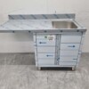 RVS Spoeltafel Spoelbak klapdeuren 140 cm Horeca