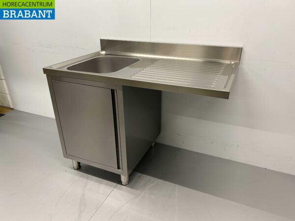 RVS HCB Spoeltafel Spoelbak klapdeur 120 cm Horeca - Afbeelding 2