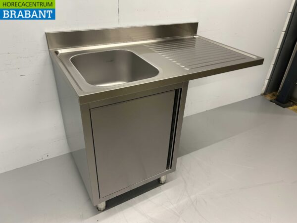 RVS HCB Spoeltafel Spoelbak klapdeur 120 cm Horeca - Afbeelding 3