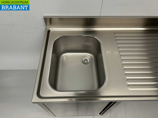 RVS HCB Spoeltafel Spoelbak klapdeur 120 cm Horeca - Afbeelding 4