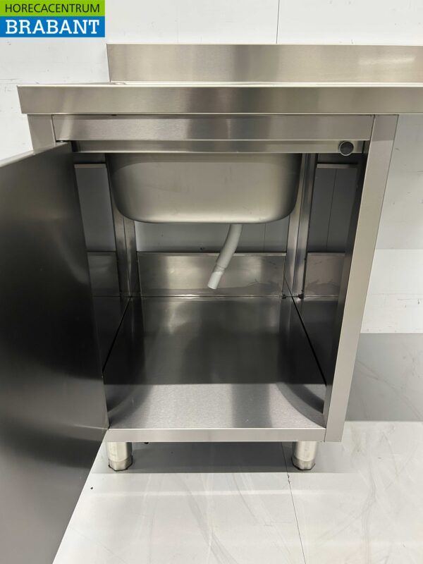 RVS HCB Spoeltafel Spoelbak klapdeur 120 cm Horeca - Afbeelding 5