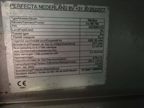 RVS Perfecta Vis-Eco bakwand friteuse frituur 2 pannen GAS 206 cm Horeca - Afbeelding 11