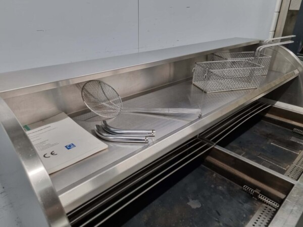 RVS Perfecta Vis-Eco bakwand friteuse frituur 2 pannen GAS 206 cm Horeca - Afbeelding 7