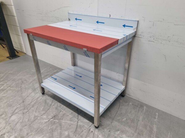 RVS Polyethylene PE Snijtafel Werktafel 100 cm Horeca Slagerij - Afbeelding 2