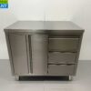 RVS Werkkast Kast Werktafel 2 klapdeuren en 3 laden 100 cm Horeca