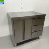 RVS Werkkast Kast Werktafel 2 klapdeuren en 3 laden 100 cm Horeca - Afbeelding 2