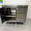 RVS Werkkast Kast Werktafel 2 klapdeuren en 3 laden 100 cm Horeca - Afbeelding 4
