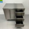 RVS Werkkast Kast Werktafel 2 klapdeuren en 3 laden 100 cm Horeca - Afbeelding 5