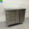 RVS Werkkast Kast Werktafel 2 klapdeuren en 3 laden 100 cm Horeca - Afbeelding 2