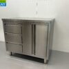 RVS Werkkast Kast Werktafel 2 klapdeuren en 3 laden 100 cm Horeca - Afbeelding 3