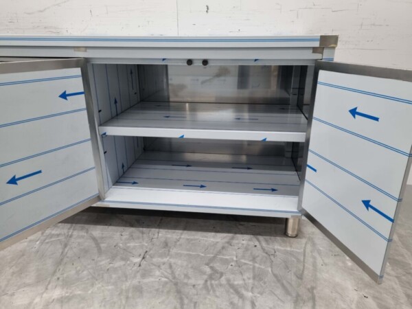 RVS Werkkast Kast Werktafel 2 klapdeuren en 3 laden 140 cm Horeca - Afbeelding 5