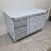 RVS Werkkast Kast Werktafel, klapdeur, 3 laden en afvalbak 140 cm Horeca - Afbeelding 2