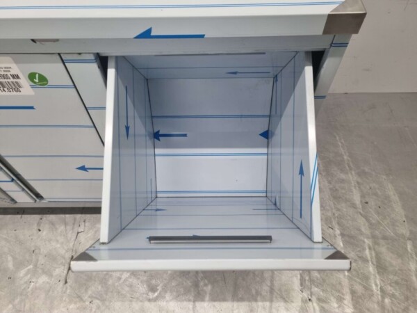 RVS Werkkast Kast Werktafel, klapdeur, 3 laden en afvalbak 140 cm Horeca - Afbeelding 5