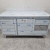RVS Werkkast Kast Werktafel 2 klapdeuren, 3 laden en afvalbak 160 cm Horeca