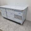 RVS Werkkast Kast Werktafel 2 klapdeuren, 3 laden en afvalbak 160 cm Horeca - Afbeelding 2