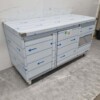 RVS Werkkast Kast Werktafel 2 klapdeuren, 3 laden en afvalbak 160 cm Horeca - Afbeelding 3