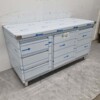 RVS Werkkast Kast Werktafel 2 klapdeuren, 3 laden en afvalbak 160 cm Horeca - Afbeelding 2