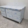 RVS Werkkast Kast Werktafel 2 klapdeuren, 3 laden en afvalbak 160 cm Horeca - Afbeelding 3