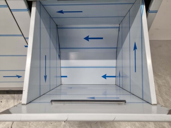 RVS Werkkast Kast Werktafel 2 klapdeuren, 3 laden en afvalbak 160 cm Horeca - Afbeelding 5