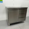 RVS Werkkast Kast Werktafel Afvalbak en 3 laden 100 cm Horeca - Afbeelding 2
