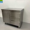 RVS Werkkast Kast Werktafel Afvalbak en 3 laden 100 cm Horeca - Afbeelding 3