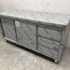 RVS Werkkast Kast Werktafel 2 schuifdeuren en 3 laden 160 cm Horeca - Afbeelding 2