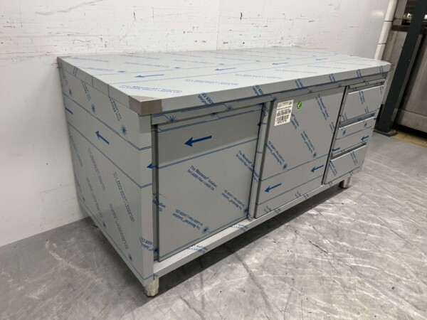 RVS Werkkast Kast Werktafel 2 schuifdeuren en 3 laden 160 cm Horeca - Afbeelding 3