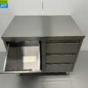 RVS Werkkast Kast Werktafel Afvalbak en 3 laden 100 cm Horeca - Afbeelding 4