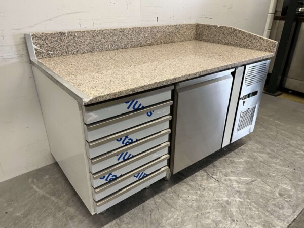 RVS GGG Pizzawerkbank Pizzatafel 1 deur 151,5 cm 230V Horeca - Afbeelding 3