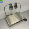 RVS Scholl Trancheerplank met dubbele buffetlamp Warmtelamp 230V Horeca - Afbeelding 2