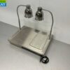 RVS Scholl Trancheerplank met dubbele buffetlamp Warmtelamp 230V Horeca - Afbeelding 3