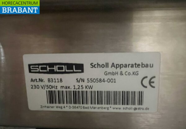 RVS Scholl Trancheerplank met dubbele buffetlamp Warmtelamp 230V Horeca - Afbeelding 5