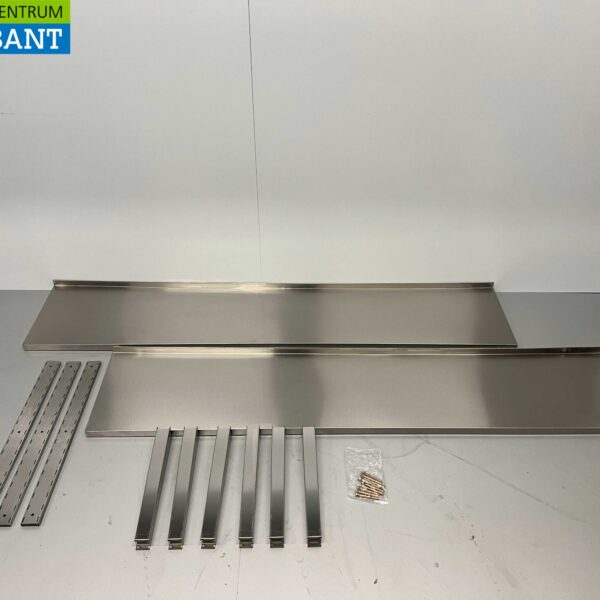 RVS Dubbel wandschap schap 200 x 40 cm Horeca