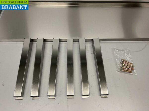 RVS Dubbel wandschap schap 200 x 40 cm Horeca - Afbeelding 4
