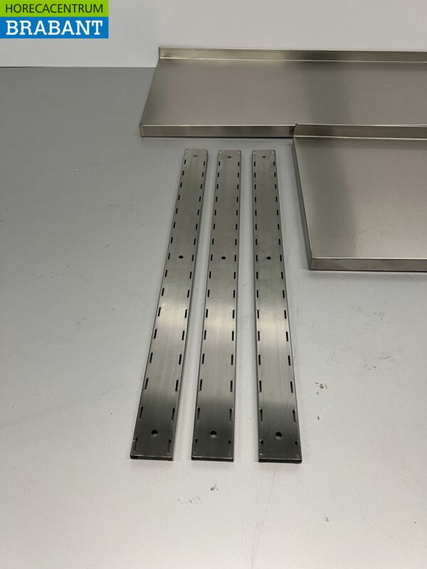 RVS Dubbel wandschap schap 200 x 40 cm Horeca - Afbeelding 5