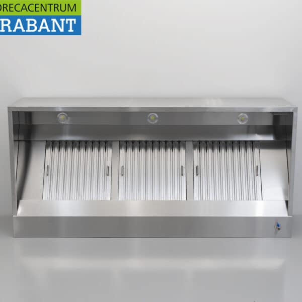 HCB RVS Afzuigkap Dampkap Premium-line Motor 2000 Kuub Box Doos model 200cm 230V Horeca