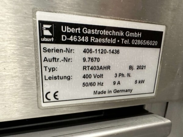 RVS Ubert RT-403 Kippengrill Grill 3 mandjes Bj. 2021 400V Horeca - Afbeelding 5