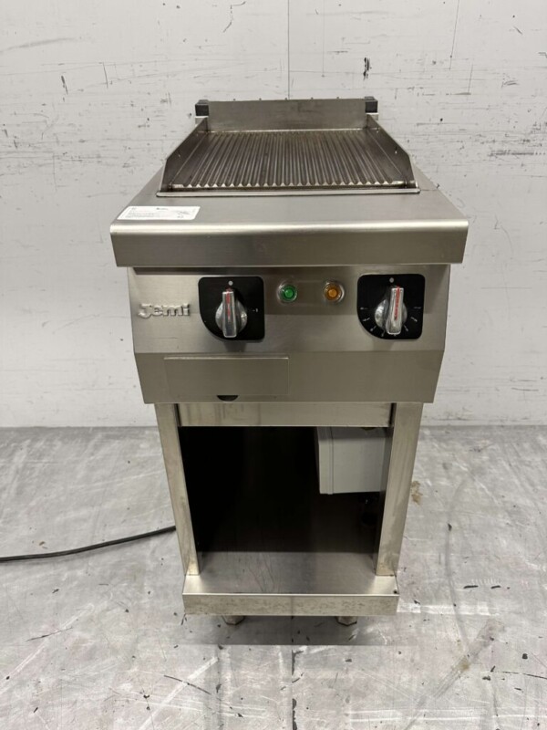 RVS Jemi Grillplaat Geribbelde bakplaat 40 cm 400V Horeca
