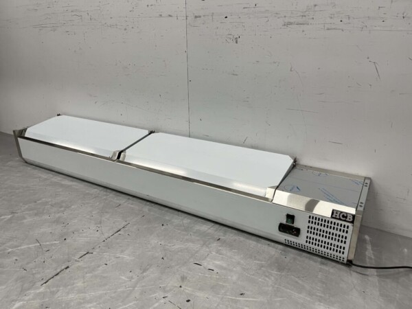 RVS Opzetvitrine Opzet koelvitrine saladière 10 x 1/4 GN 200 cm Horeca - Afbeelding 2