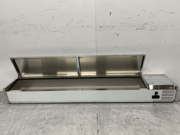 RVS Opzetvitrine Opzet koelvitrine saladière 10 x 1/4 GN 200 cm Horeca - Afbeelding 4