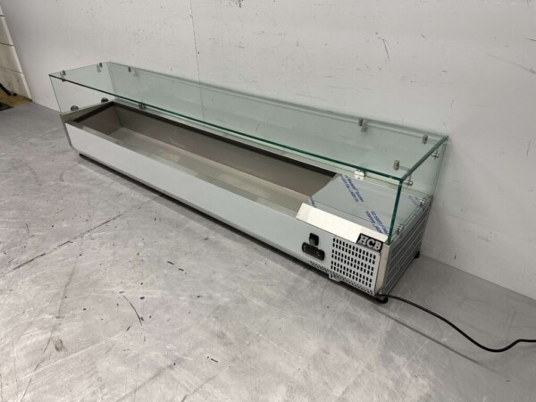 RVS Opzetvitrine Opzet koelvitrine saladière 9 x 1/4 GN 180 cm Horeca - Afbeelding 2