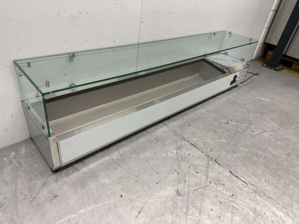 RVS Opzetvitrine Opzet koelvitrine saladière 9 x 1/4 GN 180 cm Horeca - Afbeelding 3