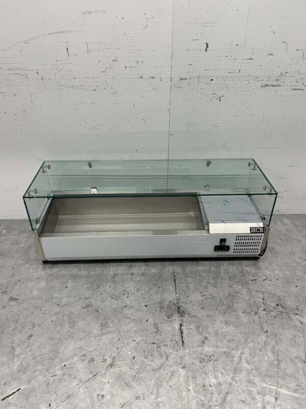 RVS HCB Opzetvitrine Opzet koelvitrine saladière 3 x 1/3 en 1 x 1/2 GN 120 cm Horeca